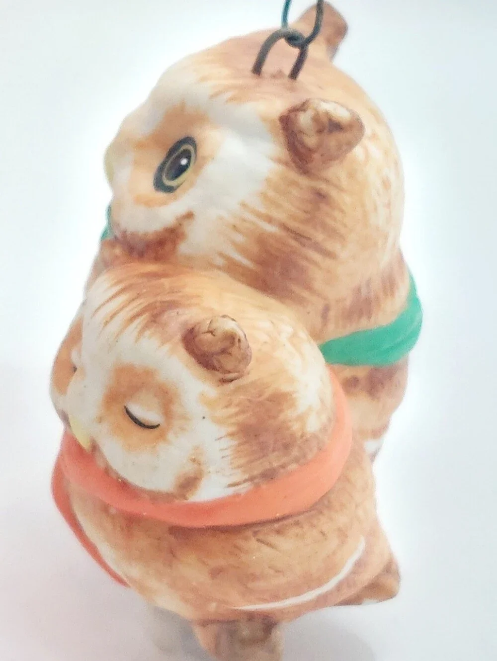 Hallmark Keepsake Watch Owls Magic Light Ornament 1992 Porcelain w/ Box